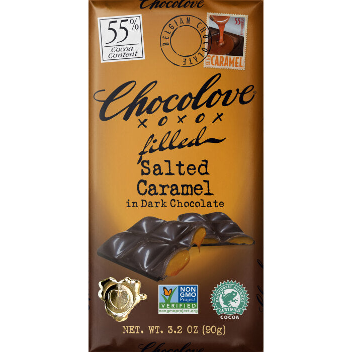 Chocolove Salted Caramel in Dark Chocolate, 3.2 oz.