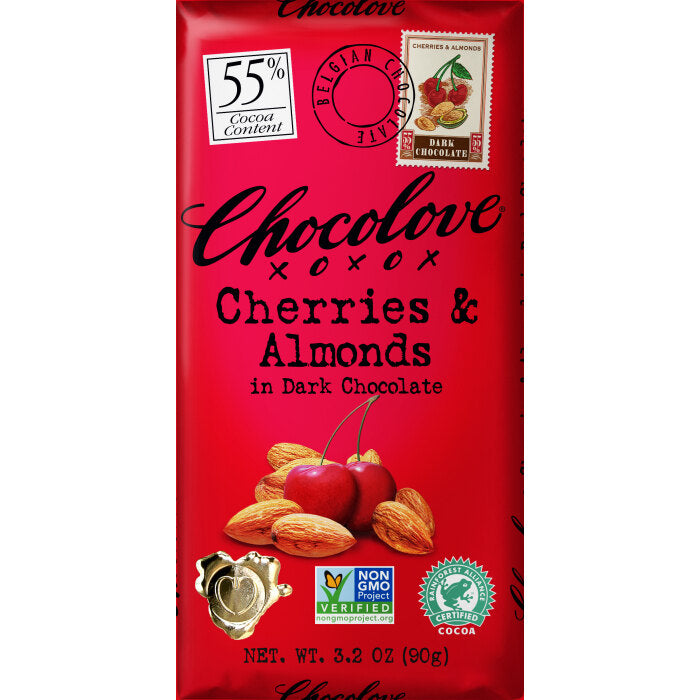 Chocolove Cherries & Almonds in Dark Chocolate, 3.2 oz.