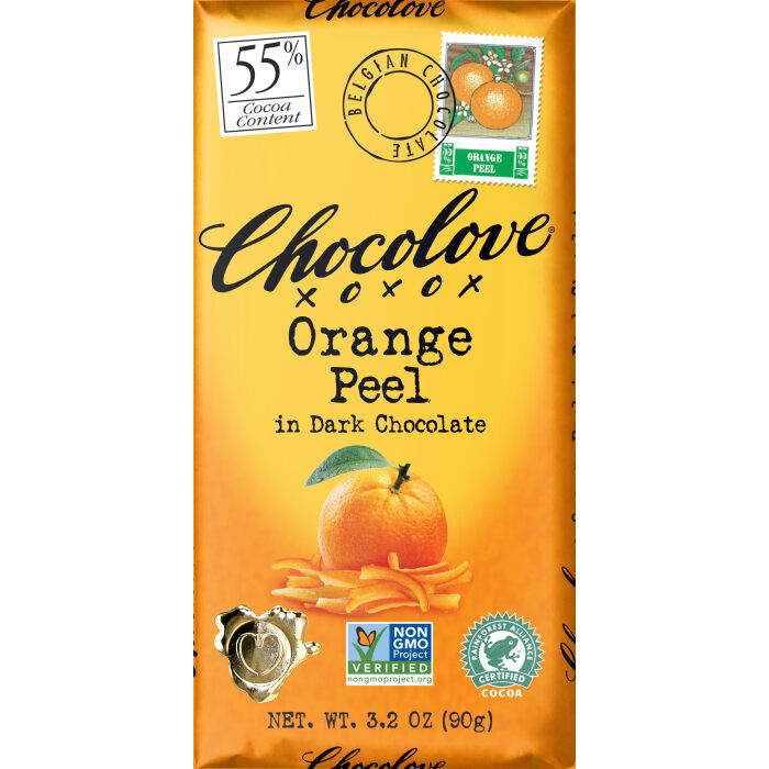 Chocolove Orange Peel in Dark Chocolate, 3.2 oz.