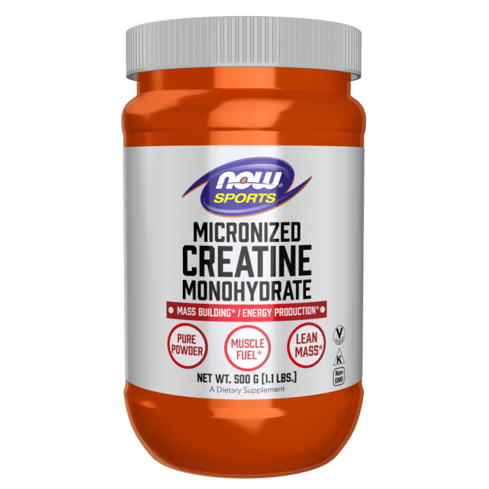 NOW Foods Creatine Monohydrate, Micronized Powder - 1.1 lbs. (500 g)