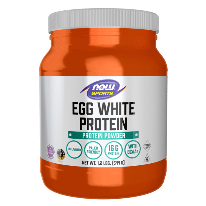 NOW Foods Egg White Protein, Unflavored Powder - 1.2 lb.