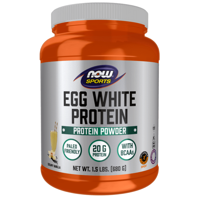 NOW Foods Egg White Protein, Creamy Vanilla Powder - 1.5 lbs.