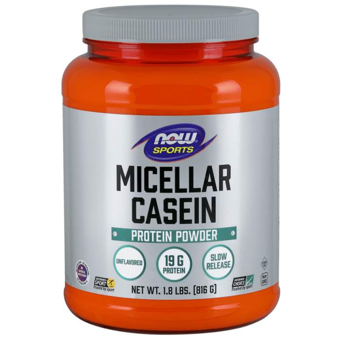 NOW Foods Micellar Casein, Unflavored Powder - 1.8 lbs.