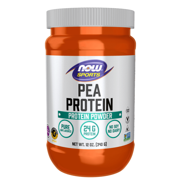 NOW Foods Pea Protein, Pure Unflavored Powder - 12 oz.