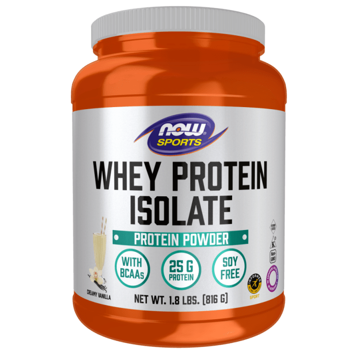 NOW Foods Whey Protein Isolate, Creamy Vanilla Powder - 1.8 lbs.