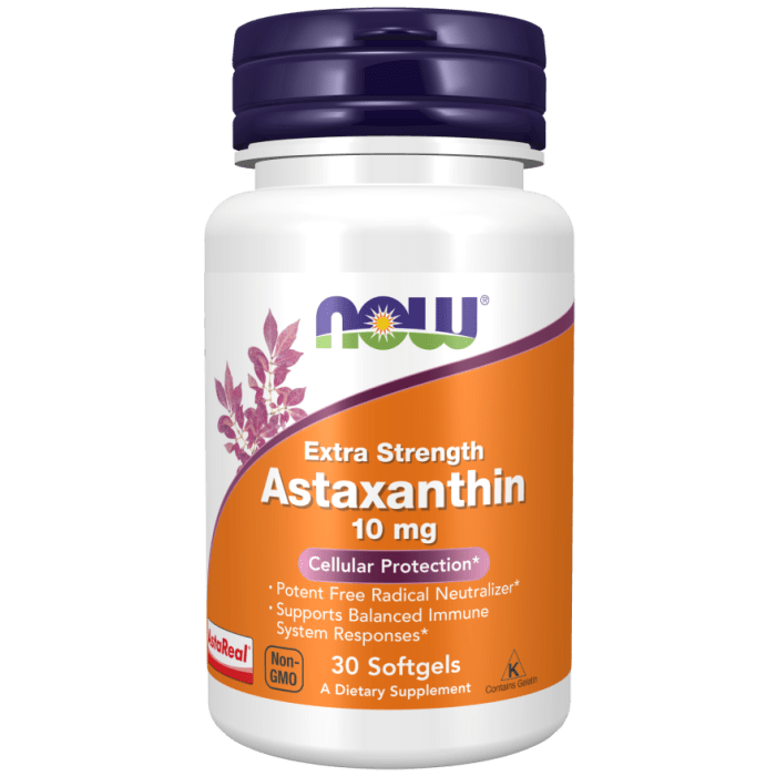 NOW Foods Astaxanthin, Extra Strength 10 mg - 30 Softgels