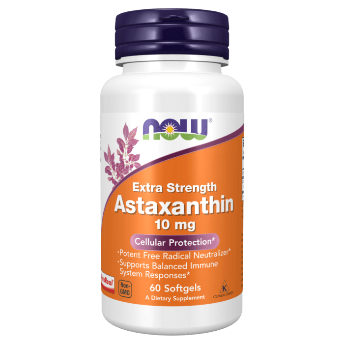 NOW Foods Astaxanthin, Extra Strength 10 mg - 60 Softgels