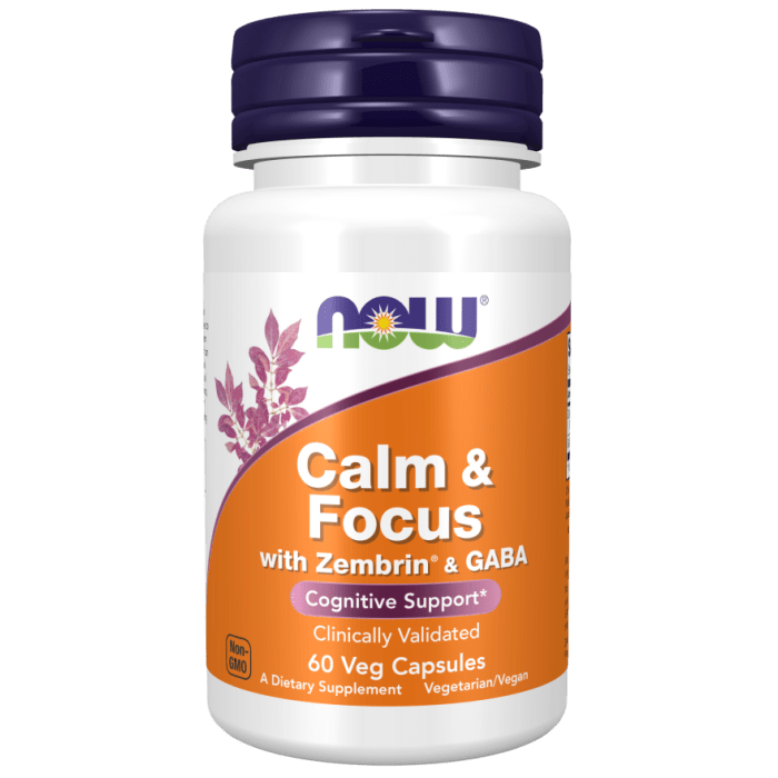 NOW Foods Calm & Focus with Zembrin® & GABA - 60 Veg Capsules