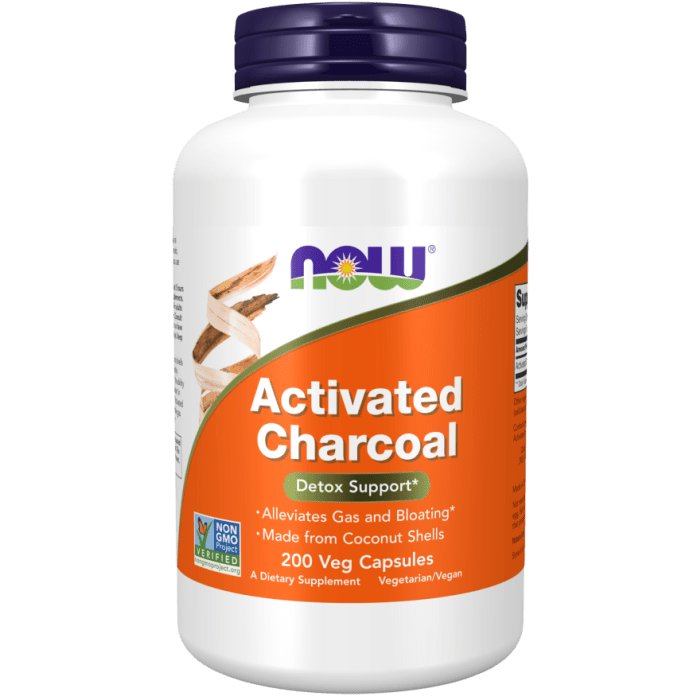 NOW Foods Activated Charcoal 200 Veg Capsules