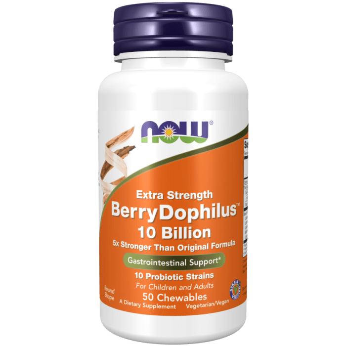 NOW Foods BerryDophilus™ Extra Strength 10 Billion - 50 Chewables