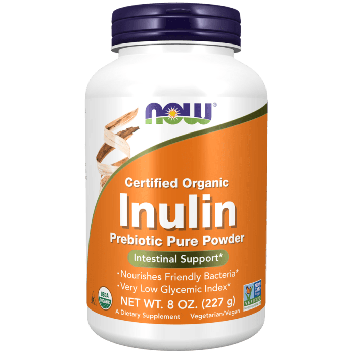 NOW Foods Inulin Prebiotic Pure Powder, Organic - 8 oz.