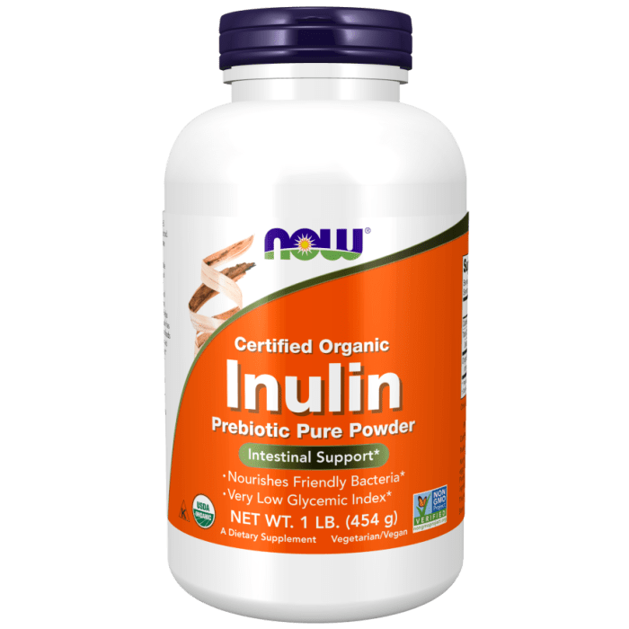 NOW Foods Inulin Prebiotic Pure Powder, Organic - 1 lb.