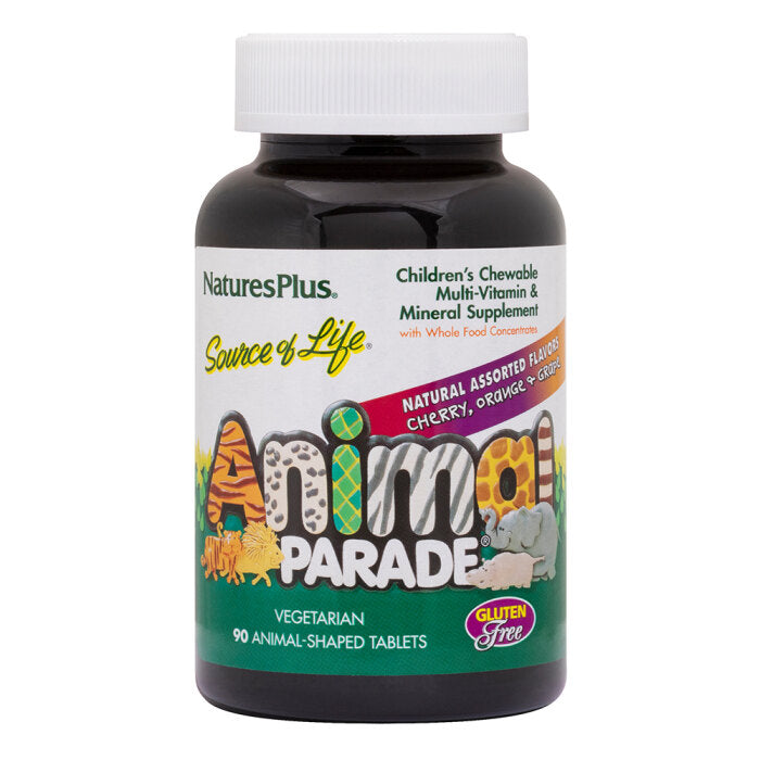 Nature's Plus Animal Parade Children's Chewable Multivitamin, Assorted Flavors, 90 Chewable Tablets