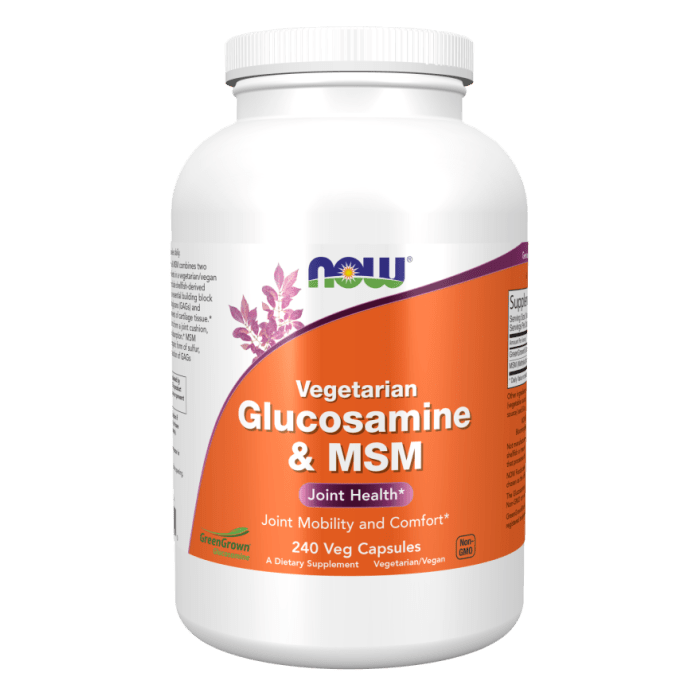 NOW Foods Glucosamine & MSM (Vegetarian) - 240 Veg Capsules