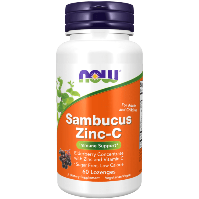 NOW Foods Sambucus Zinc-C - 60 Lozenges