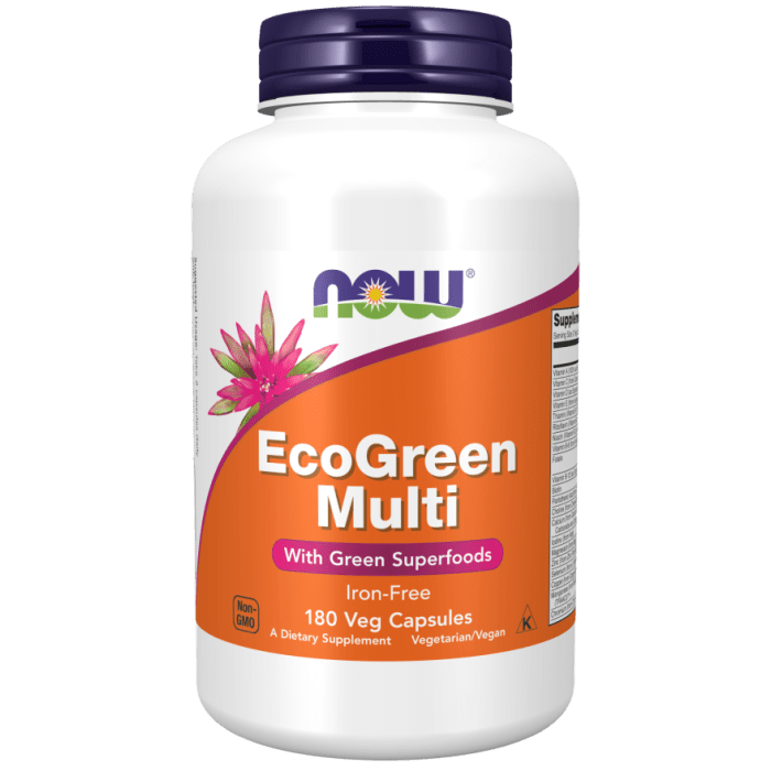 NOW Foods EcoGreen Multi Vitamin - 180 Veg Capsules