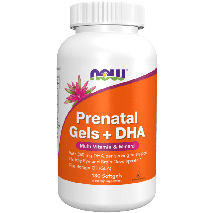 NOW Foods Prenatal Gels + DHA - 180 Softgels