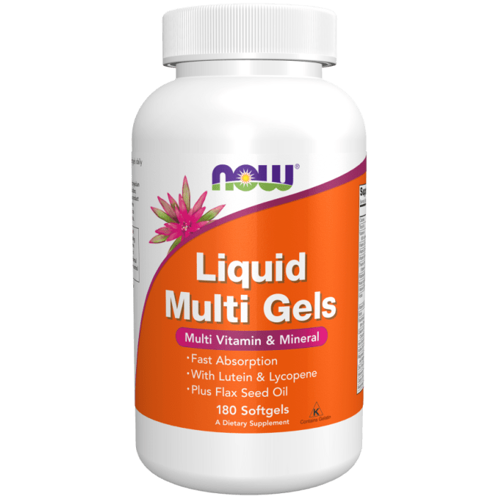 NOW Foods Liquid Multi Gels - 180 Softgels