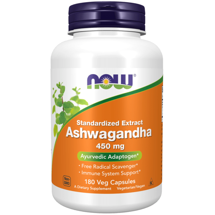 NOW Foods Ashwagandha 450 mg - 180 Veg Capsules