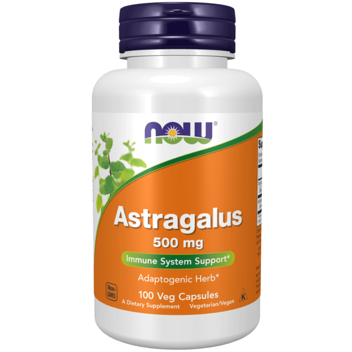 NOW Foods Astragalus 500 mg - 100 Veg Capsules