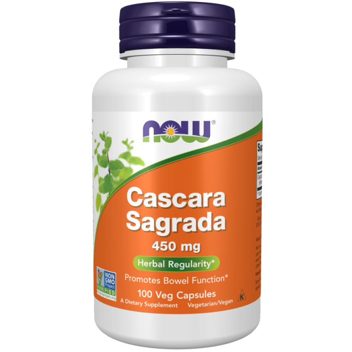 NOW Foods Cascara Sagrada 450 mg - 100 Veg Capsules