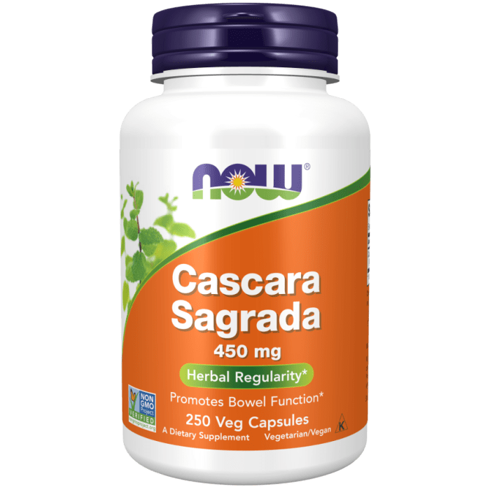 NOW Foods Cascara Sagrada 450 mg - 250 Veg Capsules