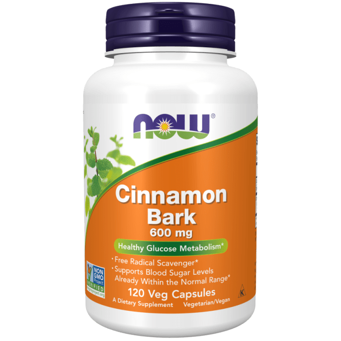 NOW Foods Cinnamon Bark 600 mg - 120 Veg Capsules