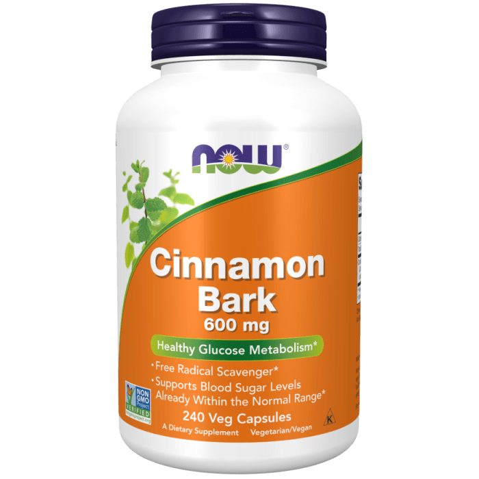 NOW Foods Cinnamon Bark 600 mg - 240 Veg Capsules