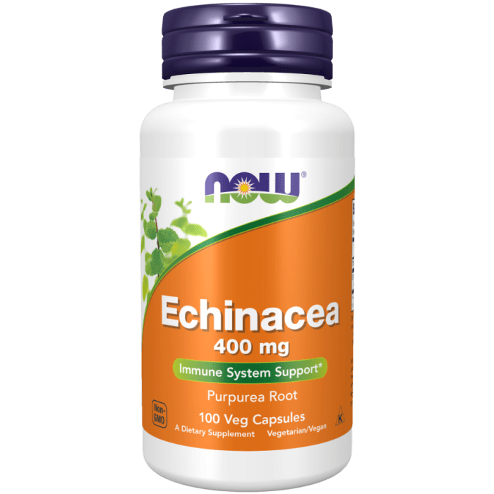 NOW Foods Echinacea 400 mg - 100 Veg Capsules