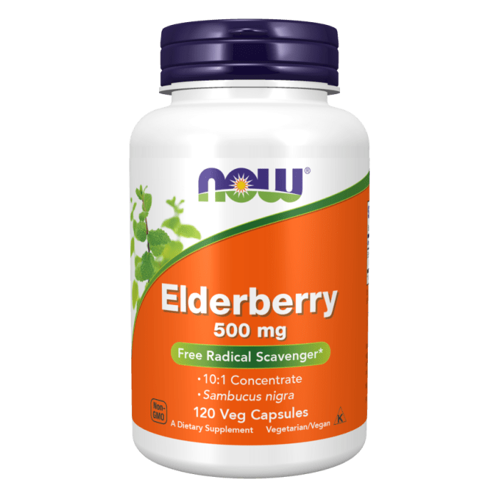 NOW Foods Elderberry 500 mg - 120 Veg Capsules