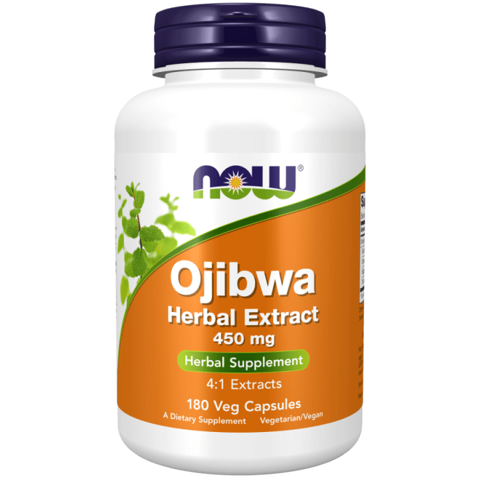 NOW Foods Ojibwa Herbal Extract 450 mg - 180 Veg Capsules