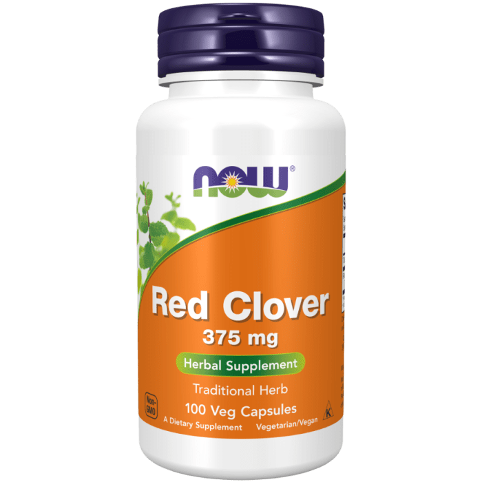 NOW Foods Red Clover 375 mg - 100 Veg Capsules