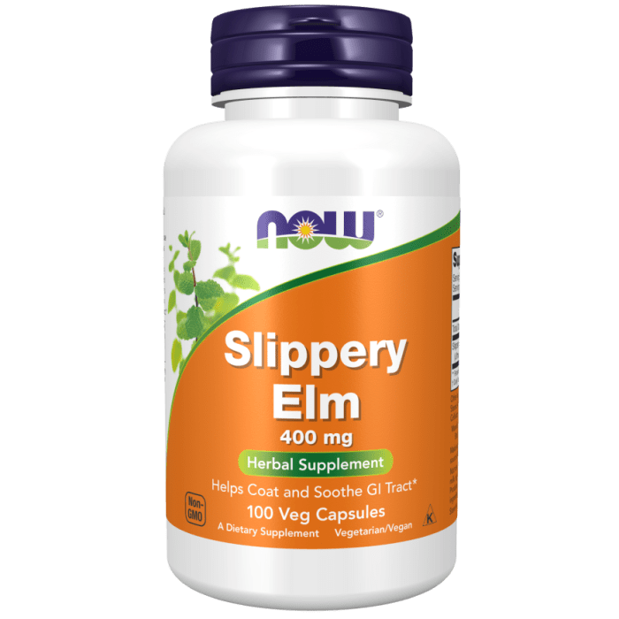 NOW Foods Slippery Elm 400 mg - 100 Veg Capsules