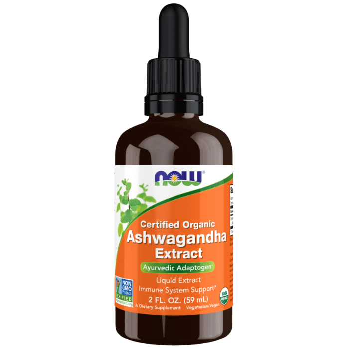 NOW Foods Ashwagandha Extract Liquid, Organic - 2 fl. oz.