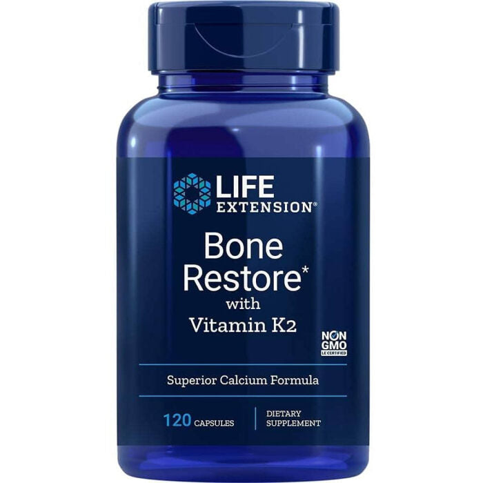 Life Extension Bone Restore with Vitamin K2, 120 Capsules