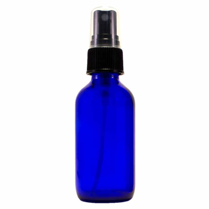 Lotus Light Empty Blue Glass Spray Bottle, 2 oz.