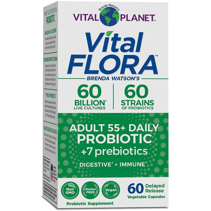 Vital Planet Vital Flora Adult 55+ Daily Probiotic, 60 Capsules