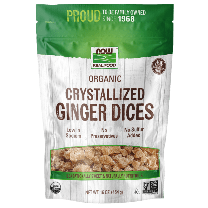 NOW Foods Ginger Dices, Crystallized & Organic - 16 oz.