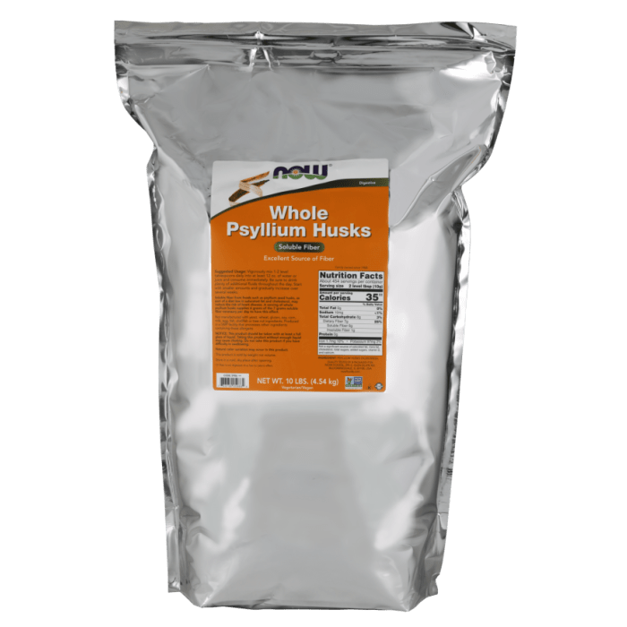 NOW Foods Psyllium Husks, Whole - 160 oz. (10 lbs.)