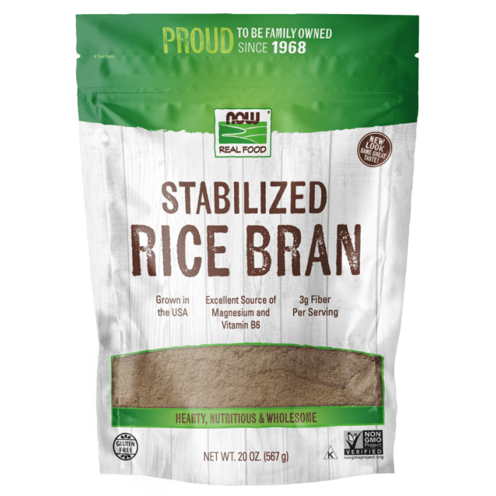 NOW Foods Rice Bran, Stabilized - 20 oz