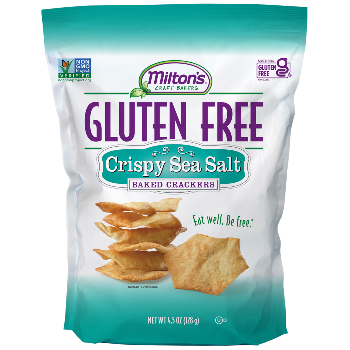 Miltons Crispy Sea Salt Gluten Free Crackers, 4.5oz.