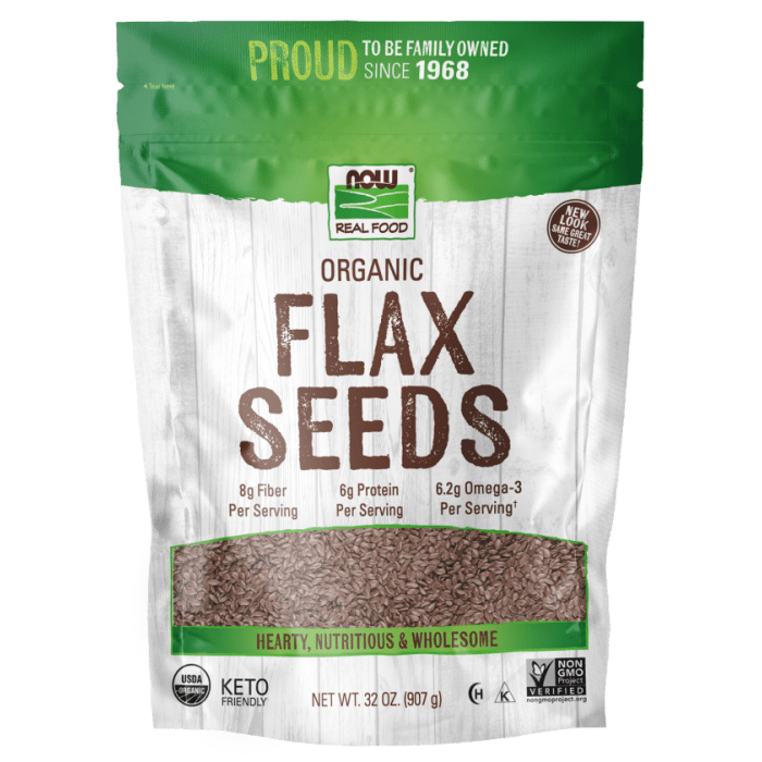 NOW Foods Flax Seeds, Organic - 2 lbs.