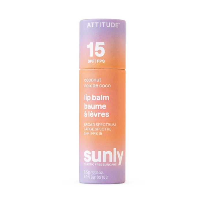 Attitude Lip Balm SPF 15 Coconut, 0.3oz.