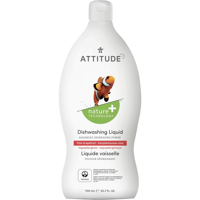 Attitude Dishwashing Liquid Pink Grapefruit, 23.7oz.