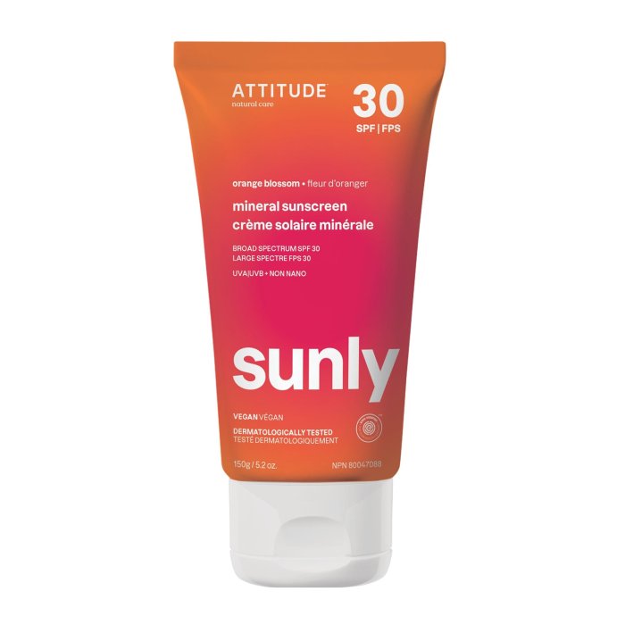 Attitude Mineral sunscreen SPF 30 Orange Blossom, 5.2oz.