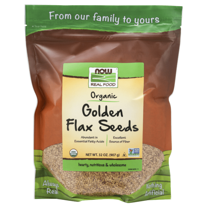 NOW Foods Golden Flax Seeds, Organic - 32 oz.