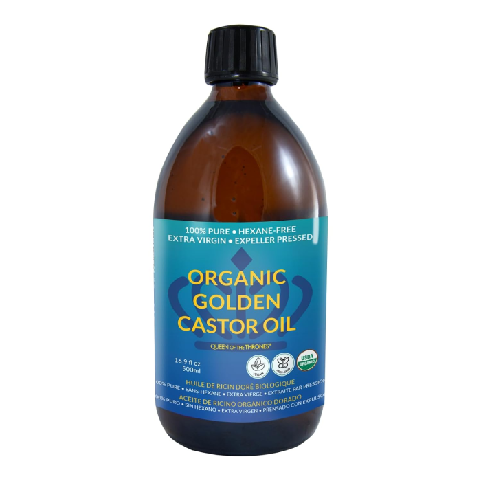 Queen of the Thrones Organic Golden Castor Oil, 16.9oz.