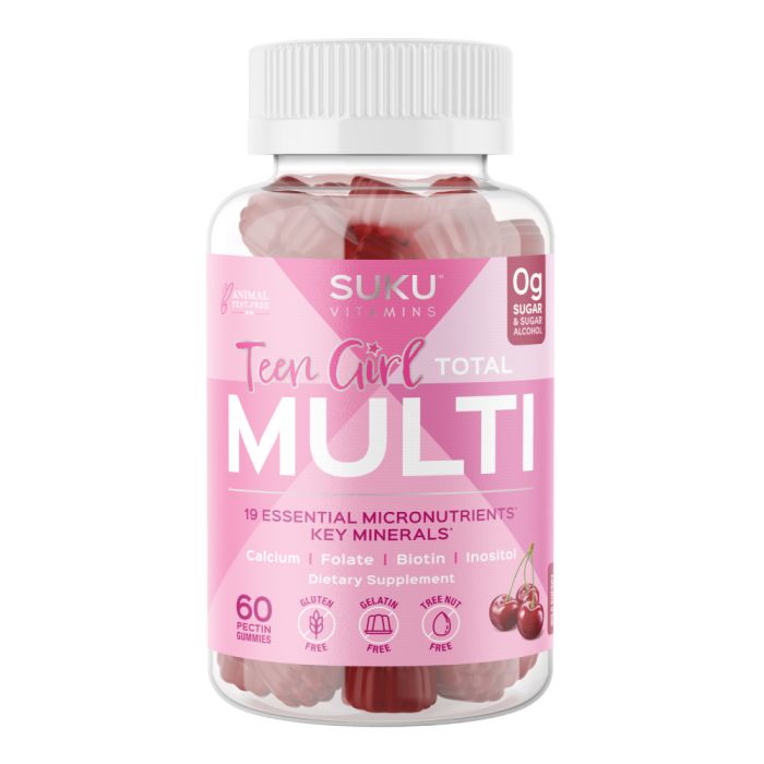 SUKU Vitamins Teen Girl Total Multi - 60 Gummies