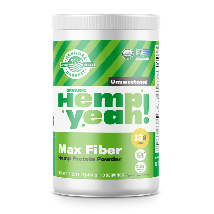 Manitoba Harvest Hemp Yeah! Max Fiber Hemp Protein Powder Unsweetened, 16 oz.