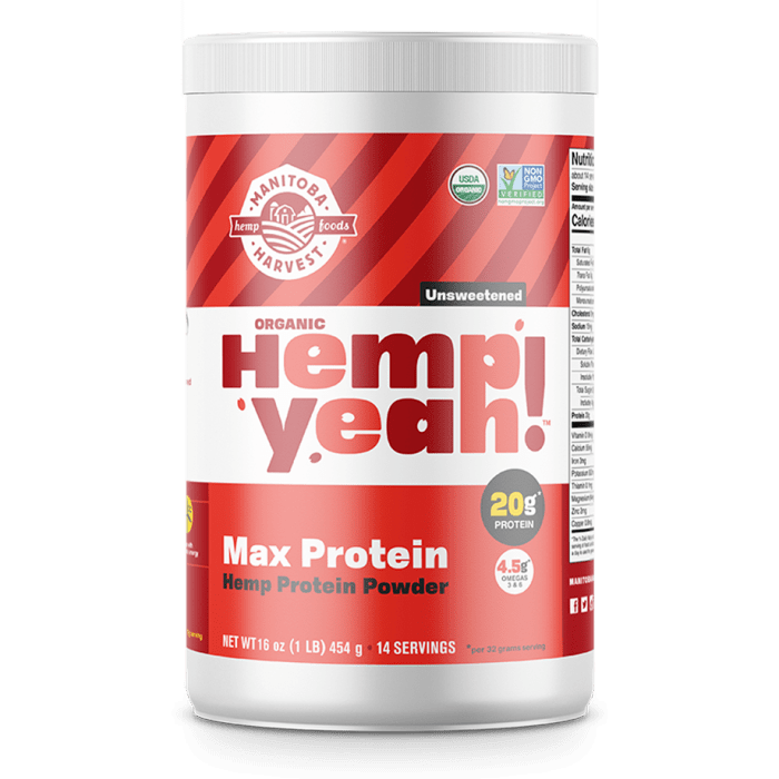 Manitoba Harvest Hemp Yeah! Max Protein Hemp Protein Powder Unsweetened, 16 oz.